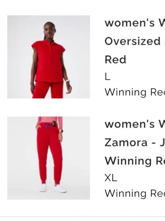 Figs Red Scrub Set - Picture 5 of 5